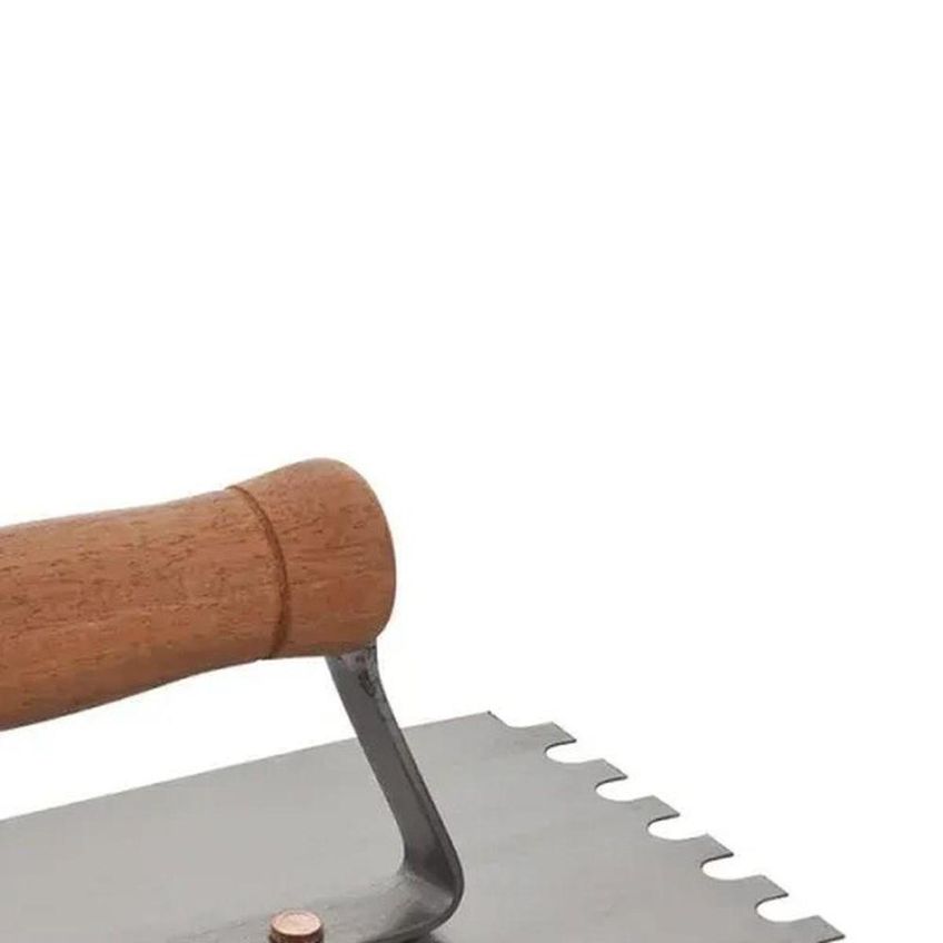 Desempenadeira Aço Dentada 25cm X 12cm 8mm X 8mm Cabo Fechado Madeira Worker - imagem 3