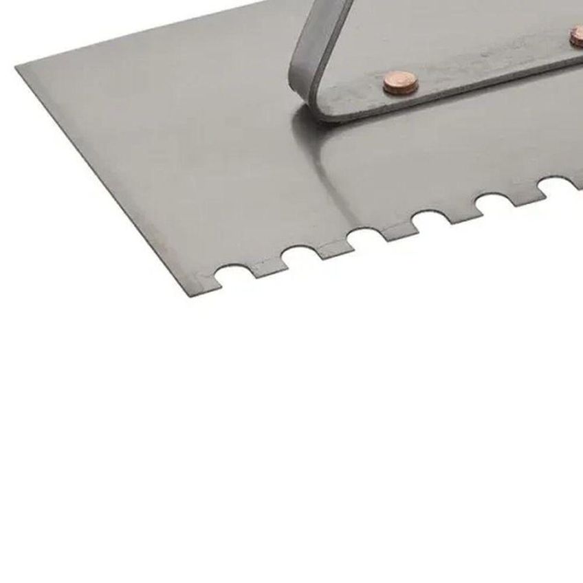 Desempenadeira Aço Dentada 25cm X 12cm 8mm X 8mm Cabo Fechado Madeira Worker - imagem 5