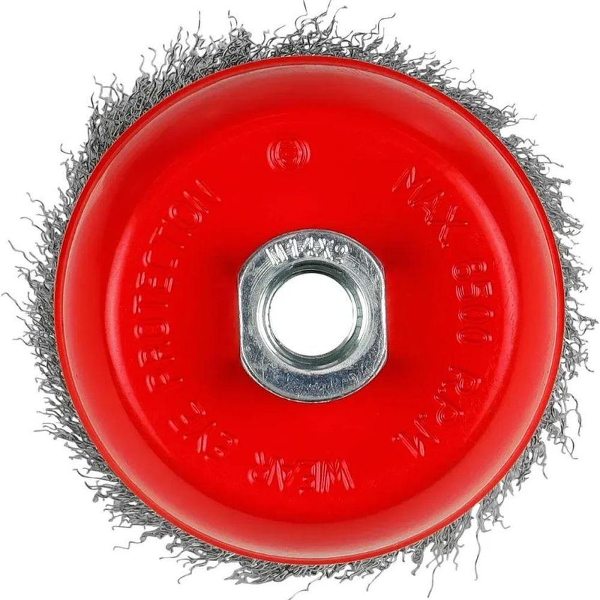 Escova Copo Ondulada 4 Pol M14 0.3mm 982059 Limpeza Pesada Aço Carbono Worker - imagem 4