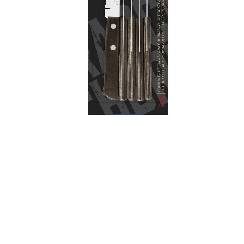 Conjunto De Facas Para Churrasco Aço Inox Cabo Castanho Polywood 6 Peças Tramontina - imagem 5