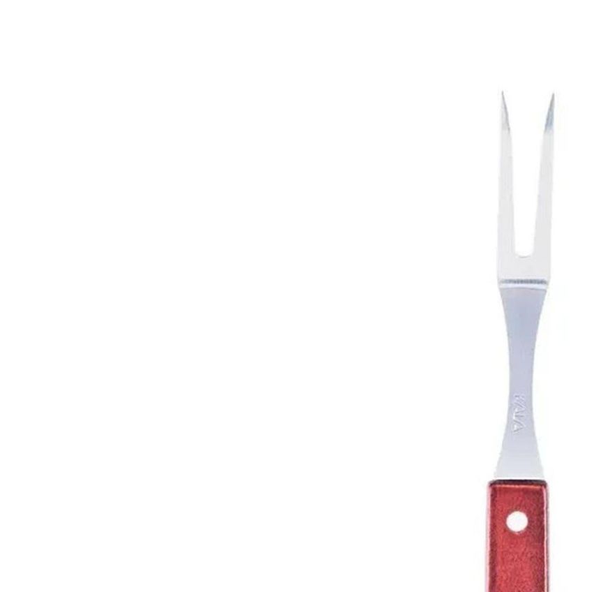 Conjunto Faca E Garfo Trinchante Para Churrasco Aço Inoxidável E Madeira Kala - imagem 4