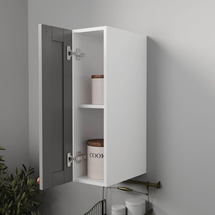 Armário Aéreo 1 Porta 20cm Arizona Cabecasa Madeiraoriginals Cinza/branco - imagem 4
