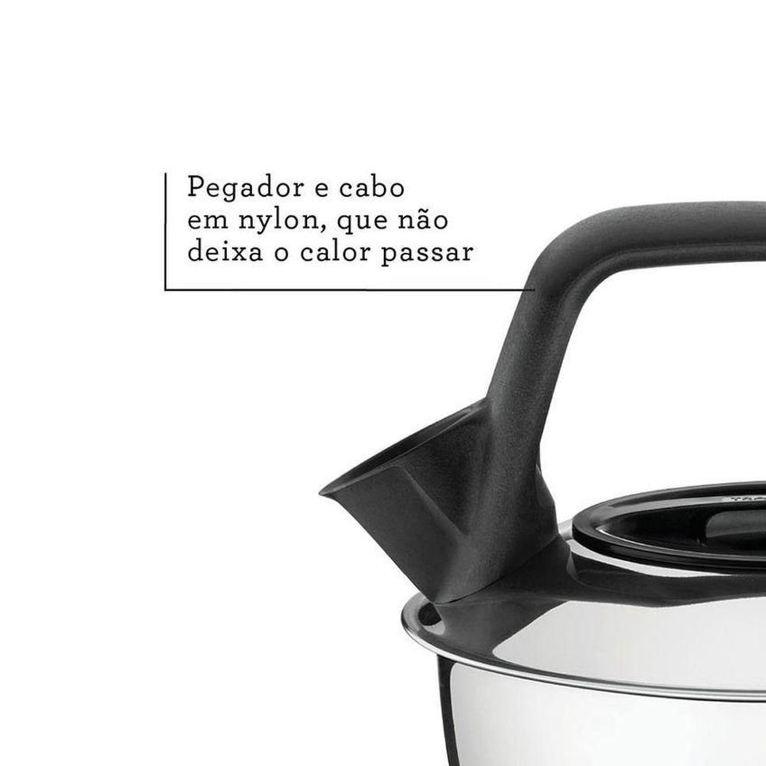 Chaleira Fundo Triplo Aquecimento Rápido Aço Inox Indução Cabo Nylon Antitérmico 1,5l Tramontina - imagem 4