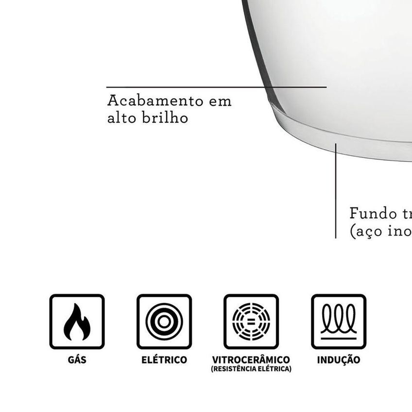 Chaleira Fundo Triplo Aquecimento Rápido Aço Inox Indução Cabo Nylon Antitérmico 1,5l Tramontina - imagem 5
