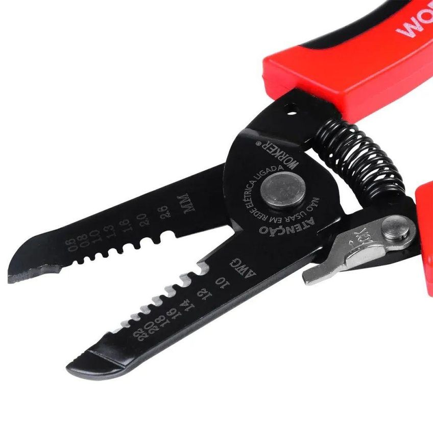 Alicate Desencapador De Fios 7 Pol Cortador 03mm A 6mm Worker - imagem 4