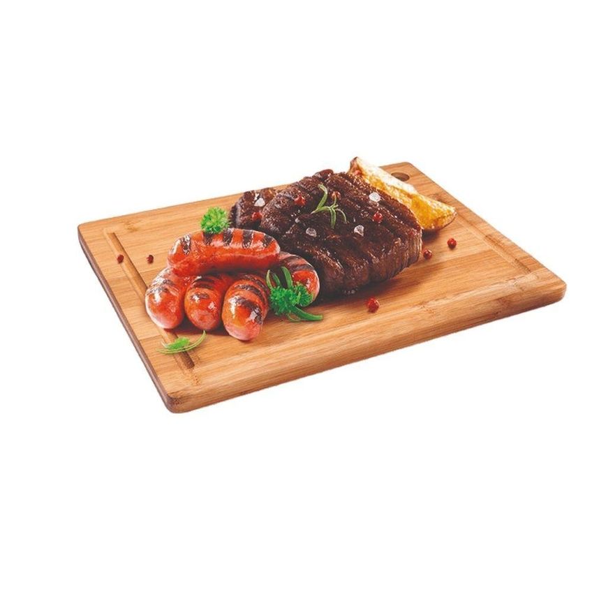 Tábua Para Churrasco Tábua Bambu Retangular 35x25cm Corte E Preparo Cozinha Kala - imagem 4