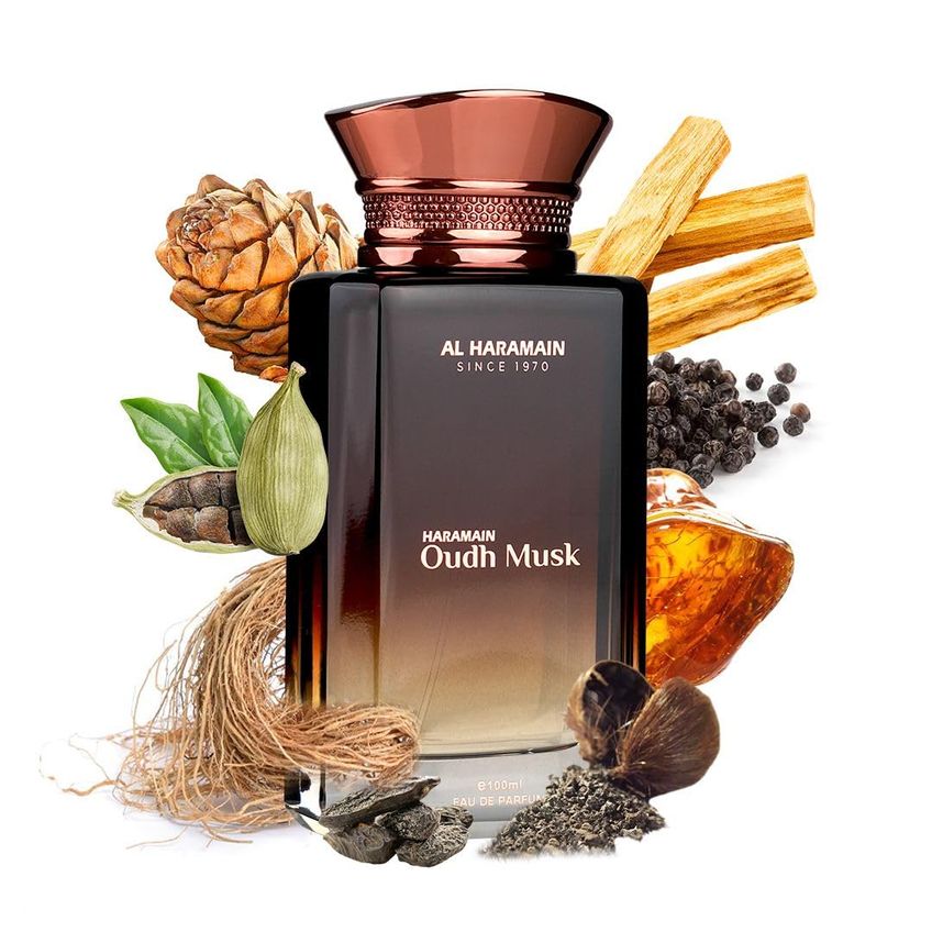 Perfume Al Haramain Oudh Musk Eau De Parfum 100ml Para Homens - imagem 3