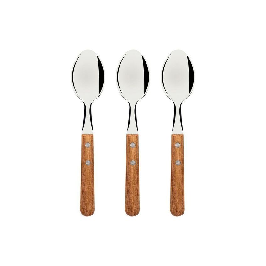 Conjunto 3 Colheres Para Chá Dynamic Aço Inox E Madeira Natural Tramontina - imagem 4