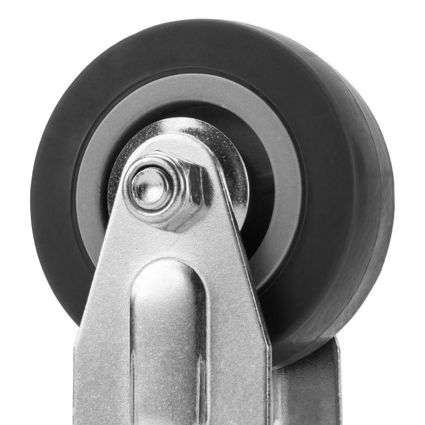 Rodízio Fixo 50 Mm 27 Kg Borracha Cinza Sem Freio Com Rolamento De Esferas MTX - imagem 4