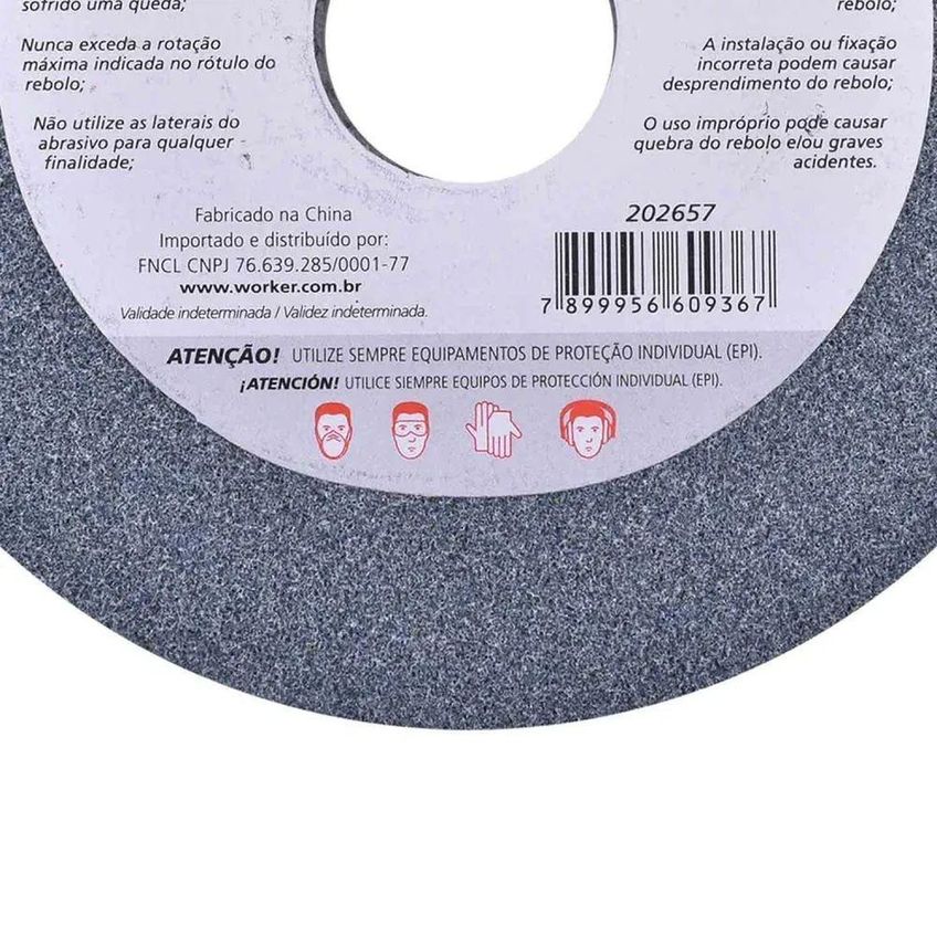Rebolo Reto Uso Geral Fino G60 6 X 3/4 X 1.1/4 Precisao Worker - imagem 5