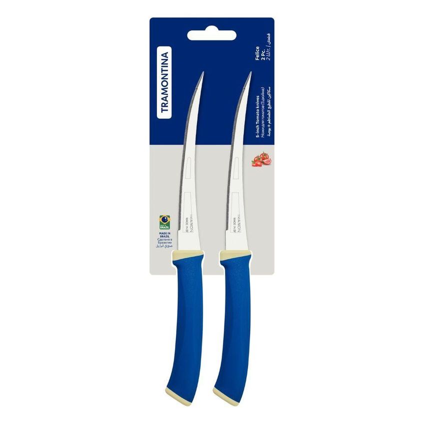 Conjunto De Facas Para Tomate Felice Corte Preciso Aço Inox Cabo Polipropileno Azul Tramontina 02 - imagem 4
