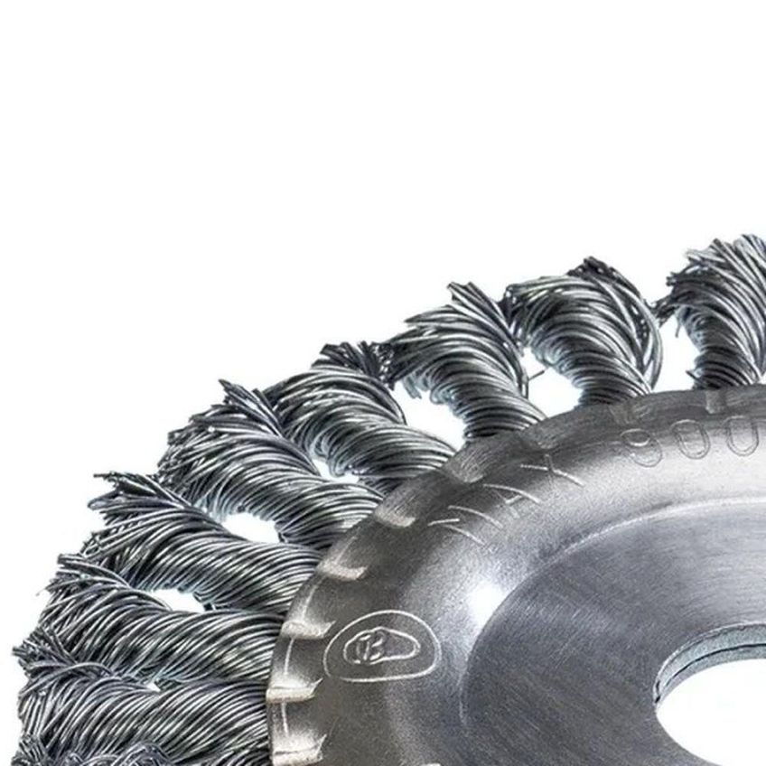 Escova Circular Trançada Para Esmerilhadeira 6 Polegadas Furo 7/8 Aço Carbono Worker - imagem 4