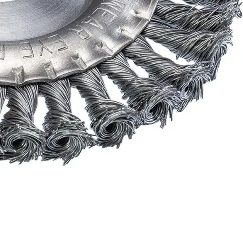 Escova Circular Trançada Para Esmerilhadeira 6 Polegadas Furo 7/8 Aço Carbono Worker - imagem 5