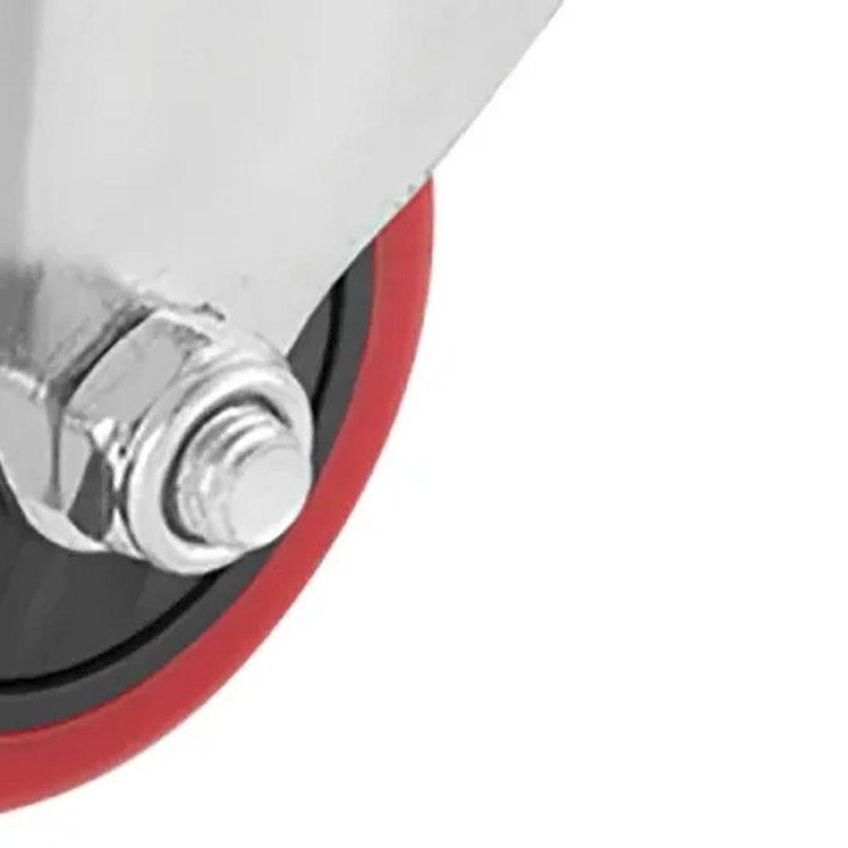 Rodízio Fixo PVC Vermelho 4 Polegadas Capacidade 100kg Alta Resistência Worker - imagem 4