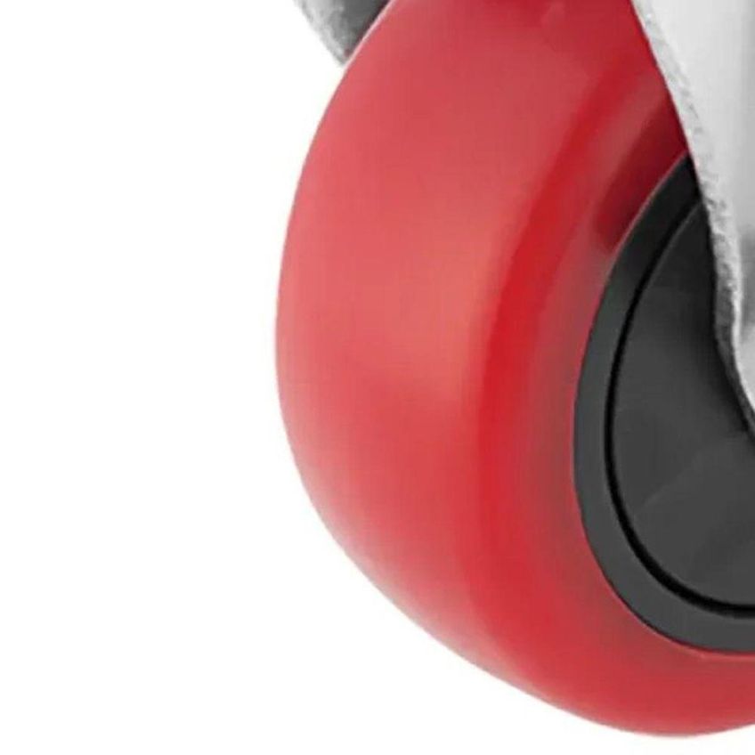Rodízio Fixo PVC Vermelho 4 Polegadas Capacidade 100kg Alta Resistência Worker - imagem 5