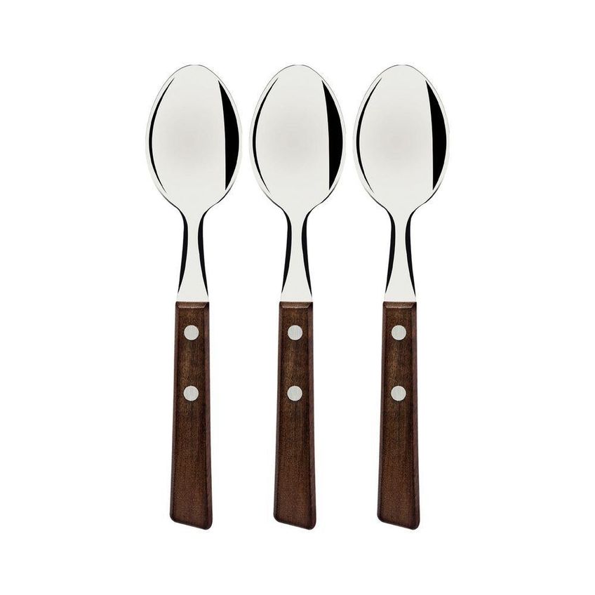 Conjunto 3 Colheres De Mesa Tradicional Aço Inox Madeira Tramontina - imagem 5
