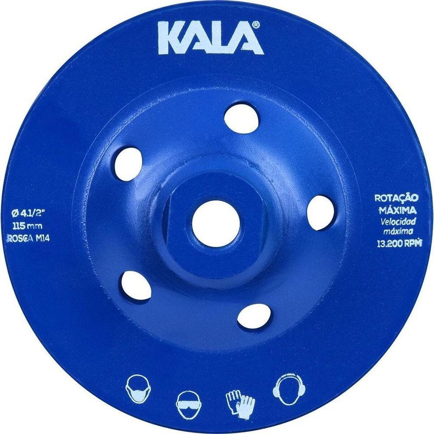 Rebolo Diamantado Turbo 115mm M14 Para Desbaste E Acabamento Em Concreto Kala - imagem 3