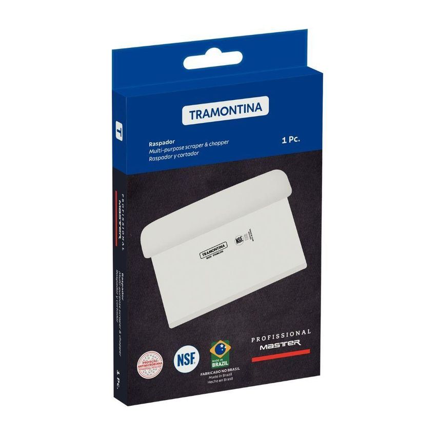 Raspador Profissional Master 4x6 Aço Inox Cabo Polipropileno Antimicrobiano Cozinhas Industriais - imagem 4