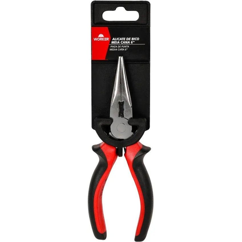 Alicate Bico Meia Cana 6 Precisão Instalações Elétricas Aço Especial Worker 21cm - imagem 3