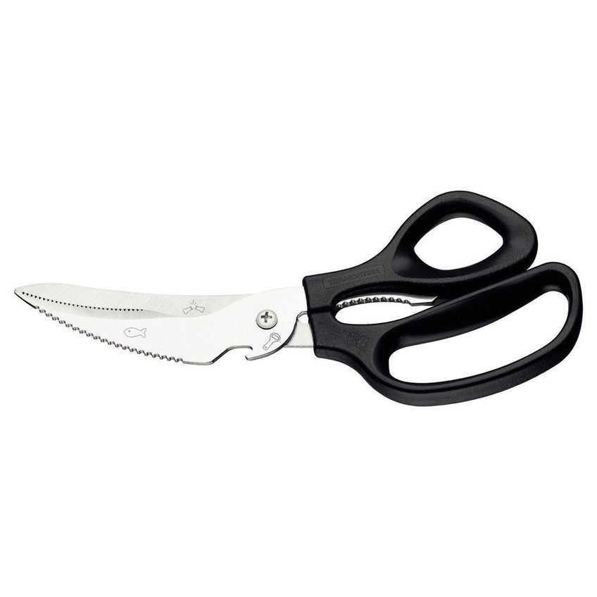 Tesoura Trinchante De Cozinha Supercort Aço Inox Cabo Polipropileno Preto Tramontina - imagem 4