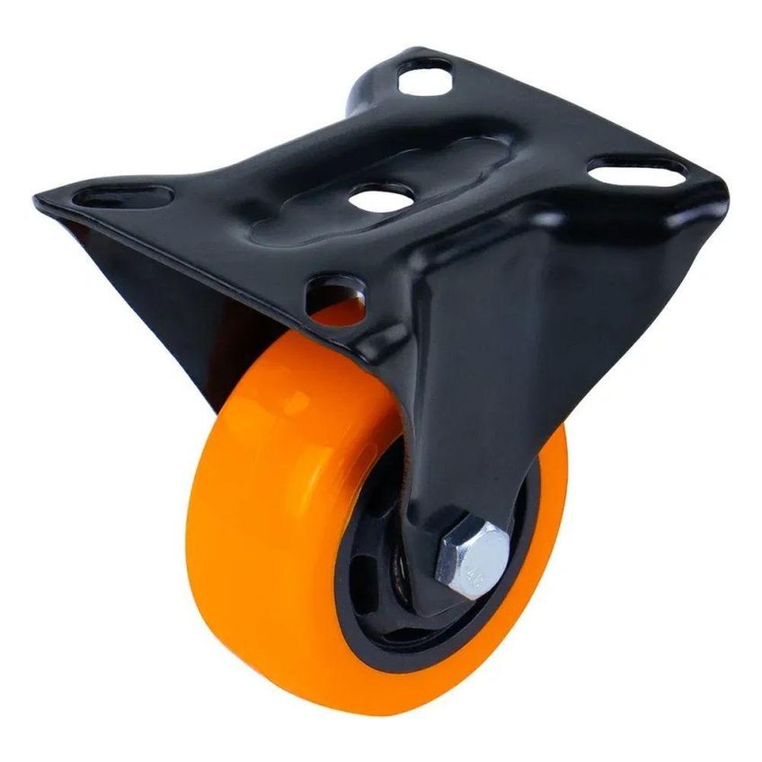 Rodízio Fixo Poliuretano 50mm 50kg Mobilidade Resistência Laranja Worker - imagem 3