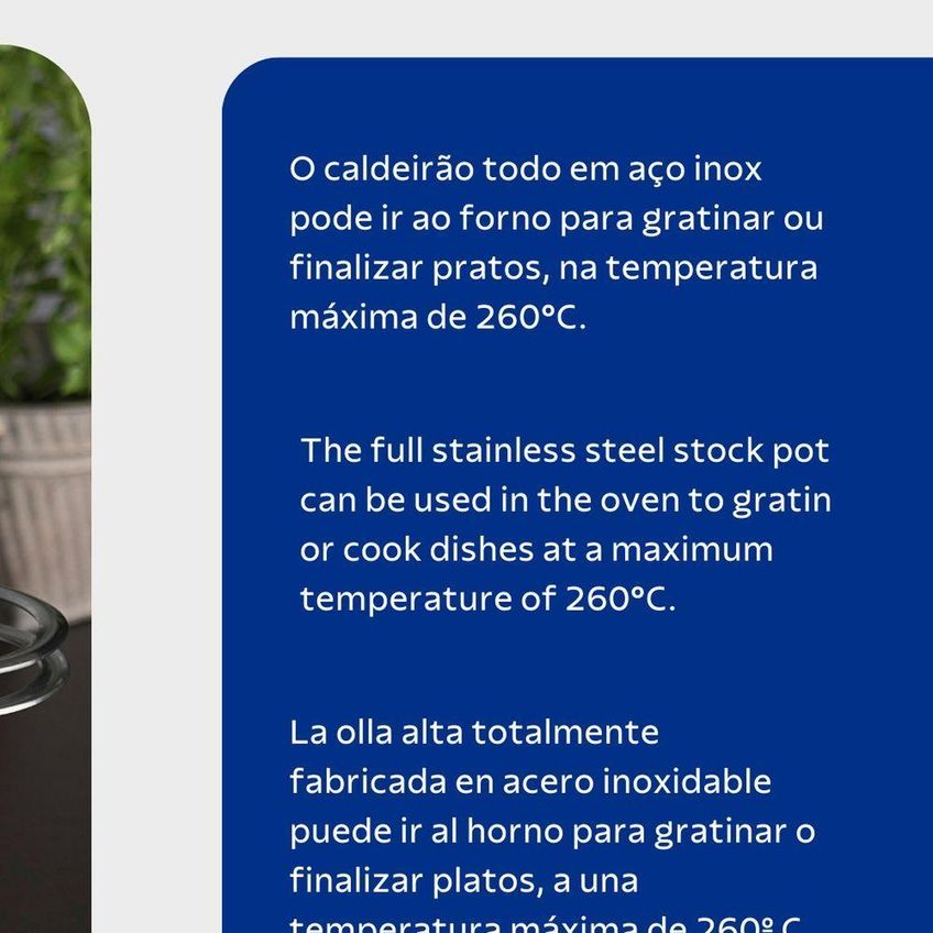 Caldeirão Solar Aço Inox Fundo Triplo 7,8l 24cm Com Tampa Tramontina - imagem 4
