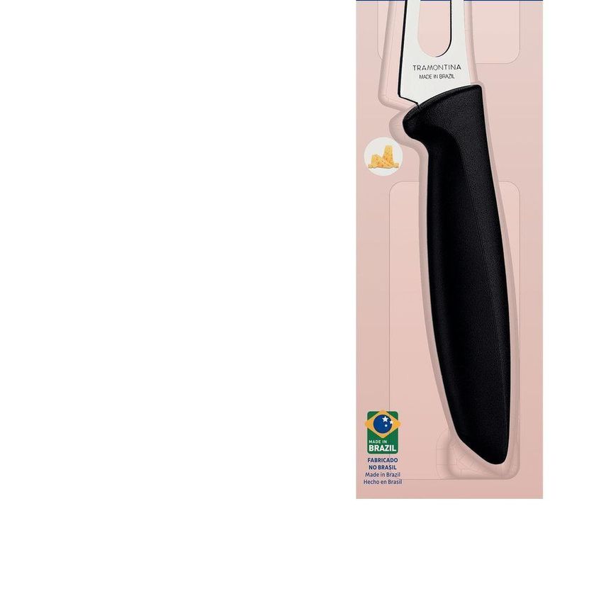 Faca Para Queijo Plenus Corte Preciso Aço Inox Cabo Polipropileno Preto Tramontina - imagem 2