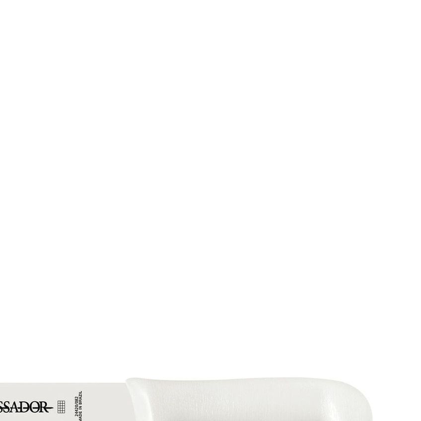 Faca Passador Profissional Master Corte De Carnes Aço Inox Cabo Polipropileno Branco Antimicrobiano - imagem 4