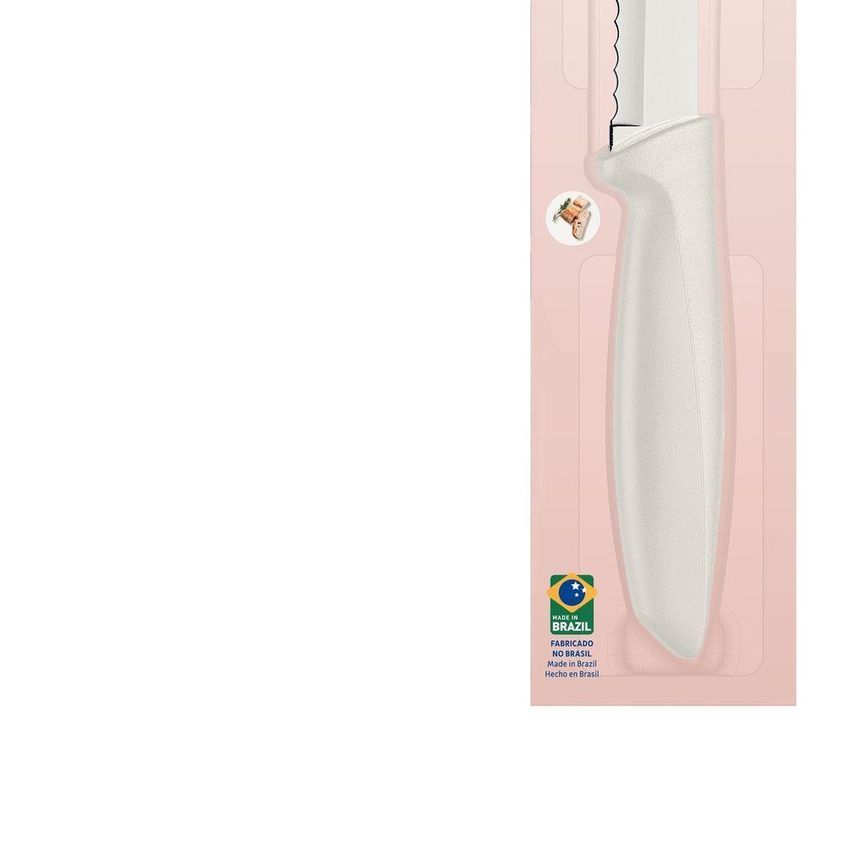 Faca Para Pão Plenus Corte Preciso Aço Inox Cabo Polipropileno Off White Tramontina 7 Polegadas - imagem 5