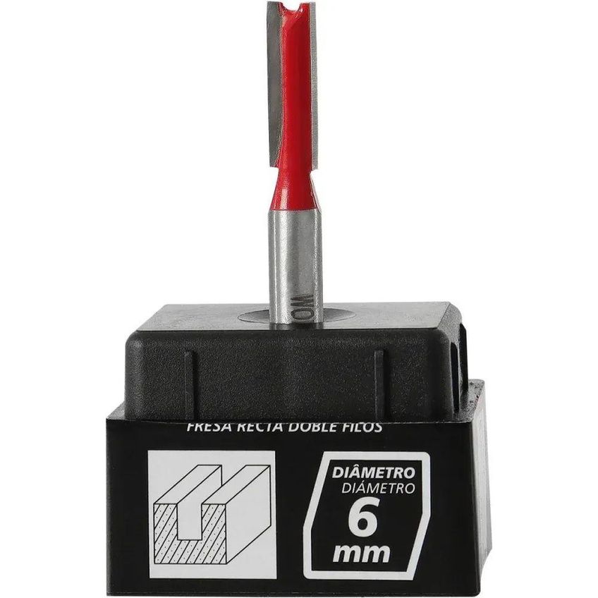 Fresa Paralela Dupla Para Tupia 272948 Corte 6mm Haste 1-4 Worker - imagem 3