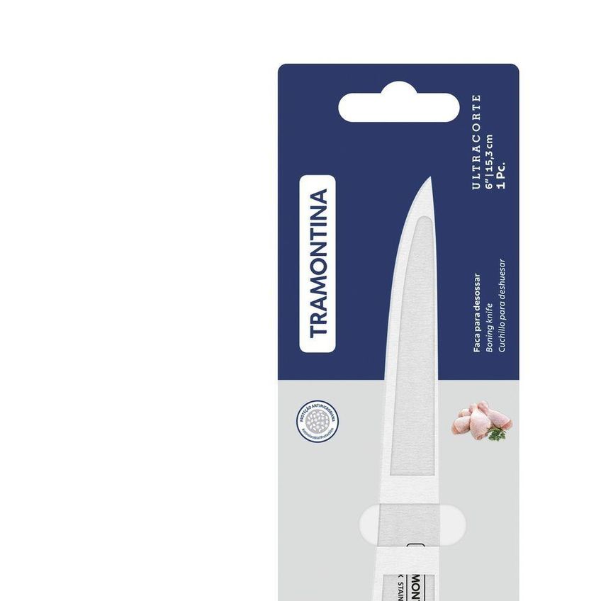 Faca Para Desossar Ultracorte Aço Inox Cabo Polipropileno Preto Antimicrobiano Cozinha Tramontina - imagem 3