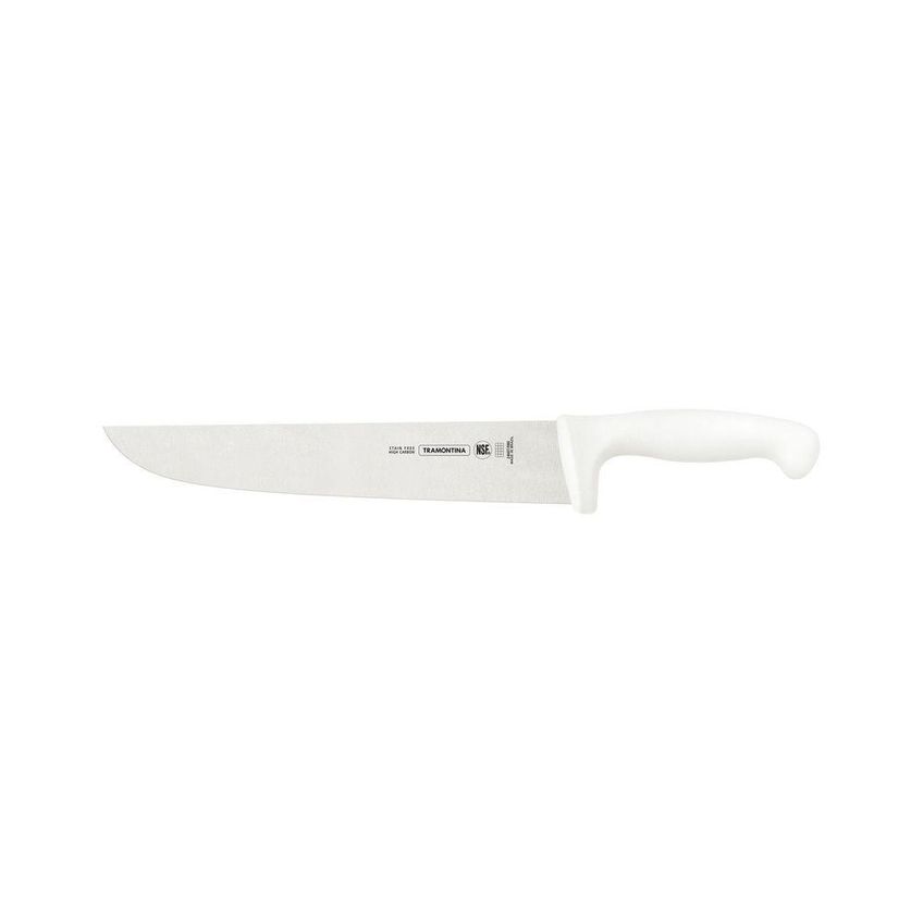 Faca Para Carne Profissional Master Aço Inox Cabo Polipropileno Antimicrobiano Branco Tramontina - imagem 5