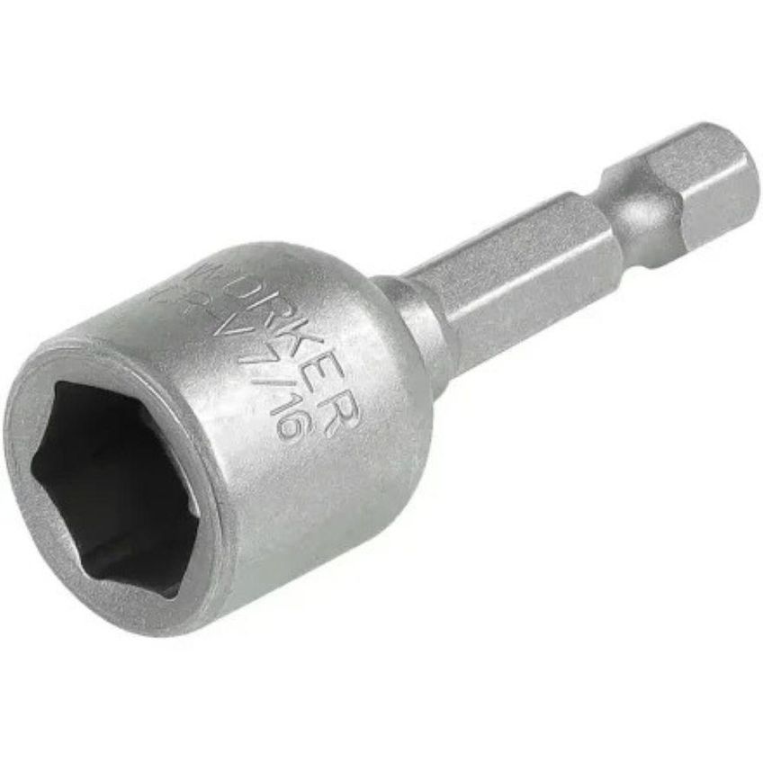 Jogo De Soquetes Magnéticos 1/4 Pol 48 Mm 5 Peças Aço Cromo Vanádio Worker - imagem 5