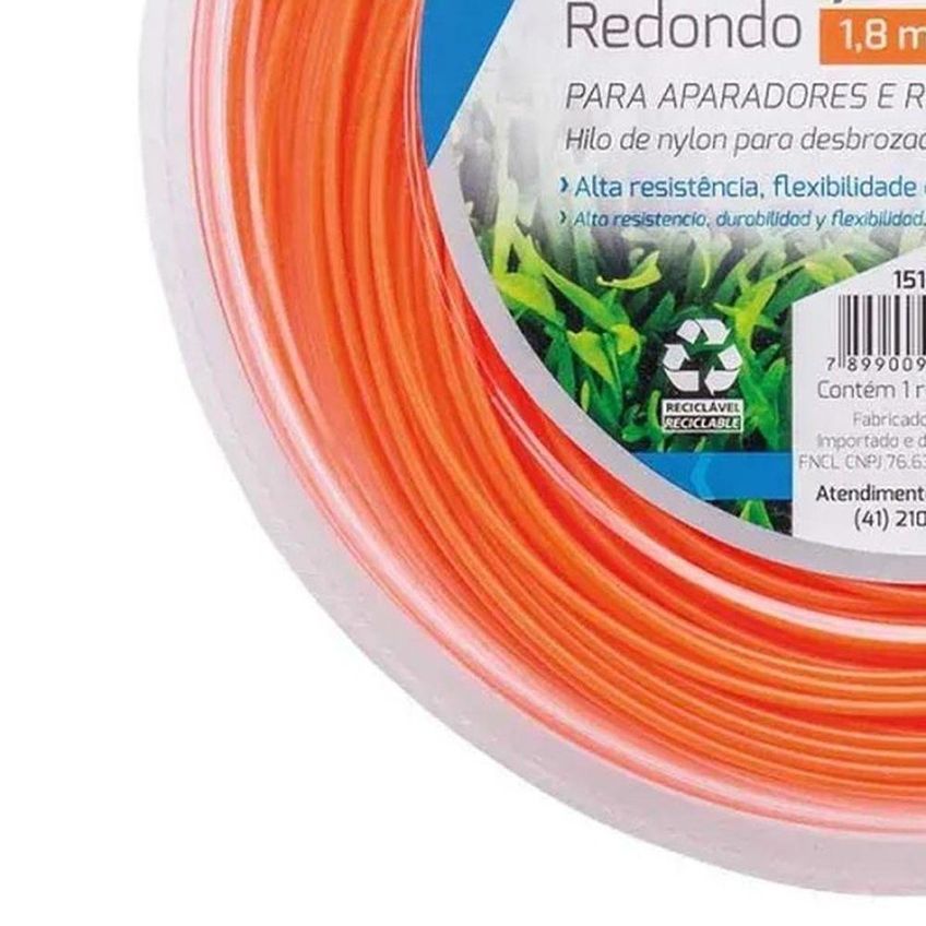 Fio De Nylon Para Corte De Grama Redondo 2,0mm 112m 400g Worker - imagem 5