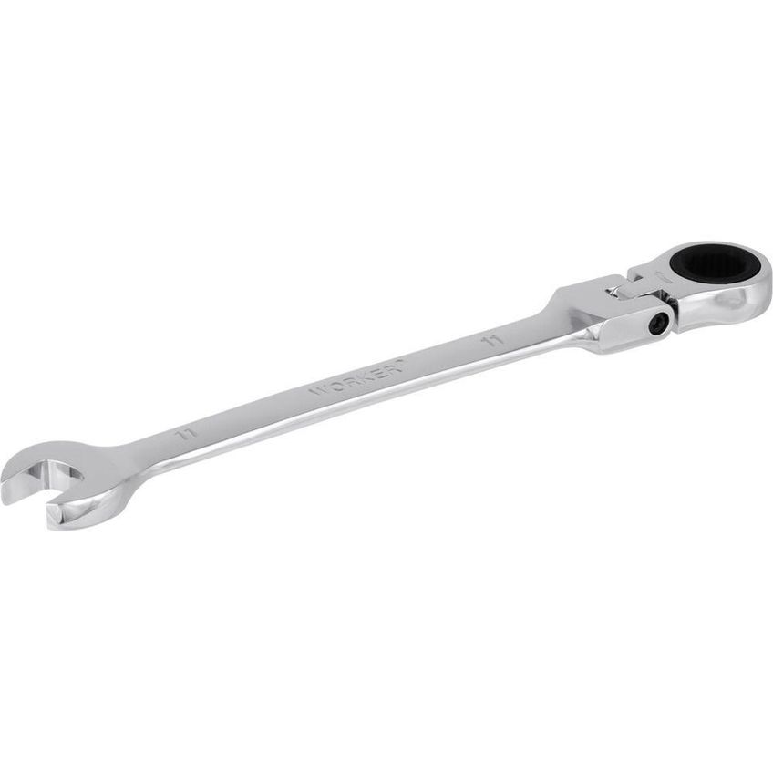Chave Combinada Com Catraca Cabeça Flexível 11mm 72 Dentes Aço Cromo Vanádio Worker - imagem 2