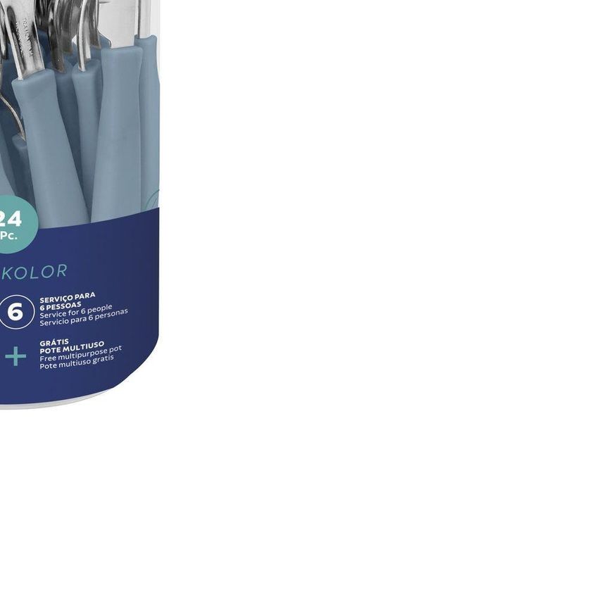 Faqueiro New Kolor 24 Peças Aço Inox Azul Cabos Polipropileno Tramontina - imagem 3