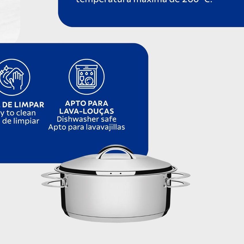 Caçarola Solar Funda Aço Inox Fundo Triplo 3,6l 20cm Indução Tramontina - imagem 5