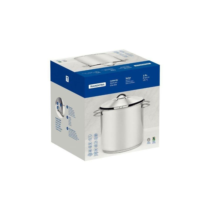 Caldeirão Solar Aço Inox Fundo Triplo 9,6l 24cm Tramontina - imagem 4
