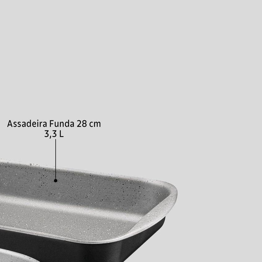 Jogo De Assadeiras Brasil Alumínio Antiaderente Starflon Max 02 Peças Preto Tramontina - imagem 3
