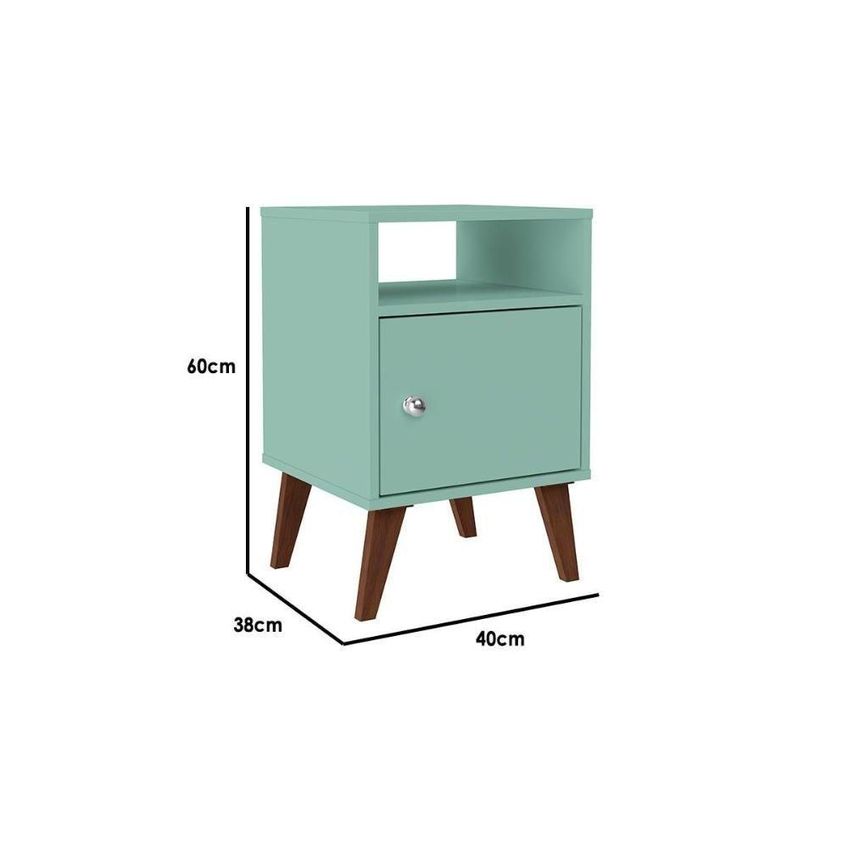 Mesa Cabeceira Casal RT3145 1 Porta MDF MDP Estilo Francês Rústico Movelbento - imagem 3