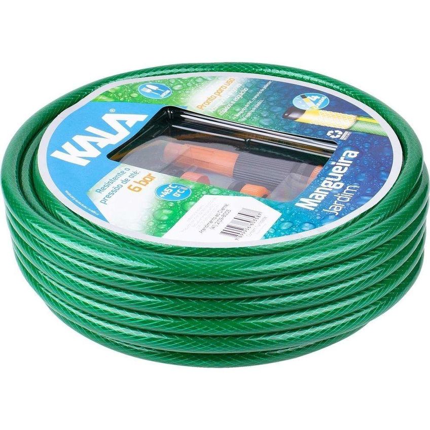 Mangueira De Jardim 20 Metros 4 Camadas Verde Kala Kit Com Esguicho - imagem 3