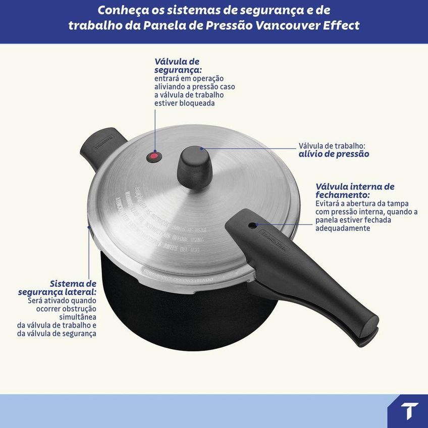 Panela De Pressão Vancouver Effect Alumínio Antiaderente 3l Tramontina - imagem 5