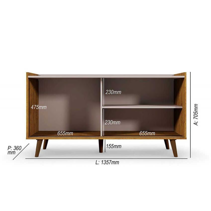 Rack Bancada Para TV Austin 60 Polegadas MDP MDF 1 Porta Grigio Fosco Canela Mbler - imagem 3