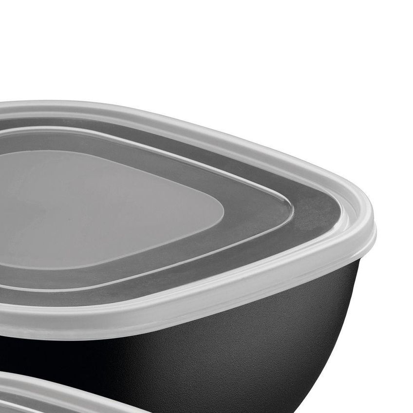 Jogo De Potes Mixcolor Conservação De Alimentos Polipropileno Livre De Bpa Preto Tramontina 2 Peças - imagem 3