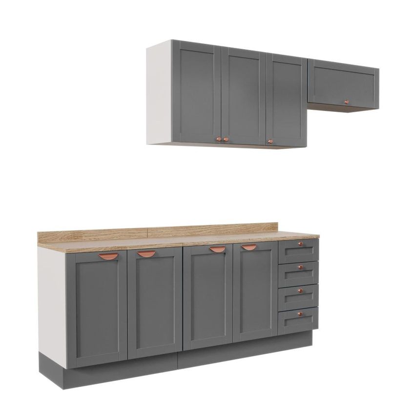 Cozinha Modulada 4 Peças Arizona Cabecasa Madeiraoriginals Branco/cinza - imagem 3