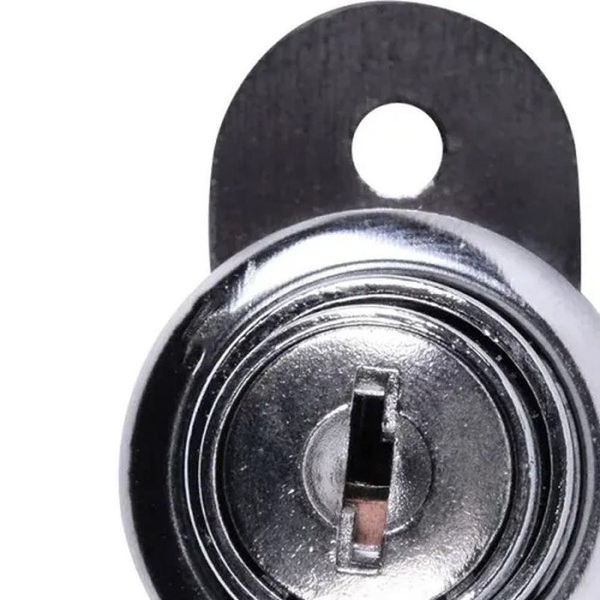 Fechadura Para Moveis Universal Cilindro 19mm Para Portas De Madeira Cromada Kala - imagem 4