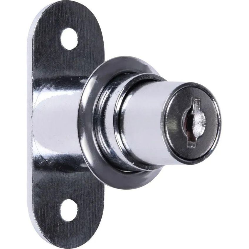 Fechadura Para Moveis Universal Cilindro 19mm Para Portas De Madeira Cromada Kala - imagem 5