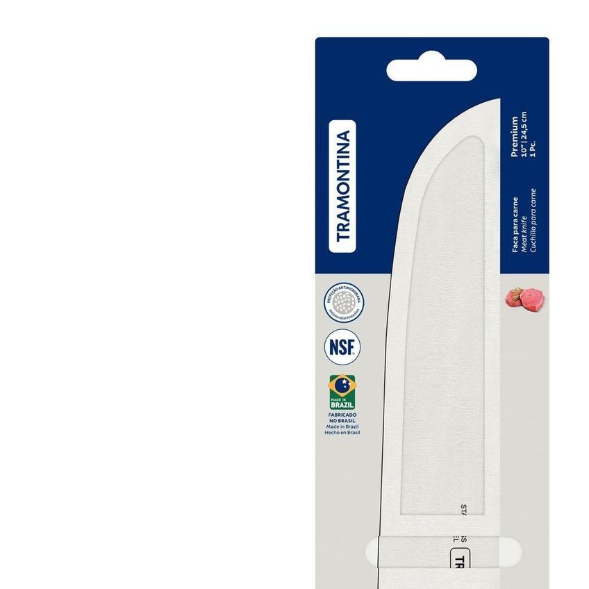 Faca Para Carne Premium Corte Preciso Aço Inox Cabo Polipropileno Branco Tramontina 25cm - imagem 4