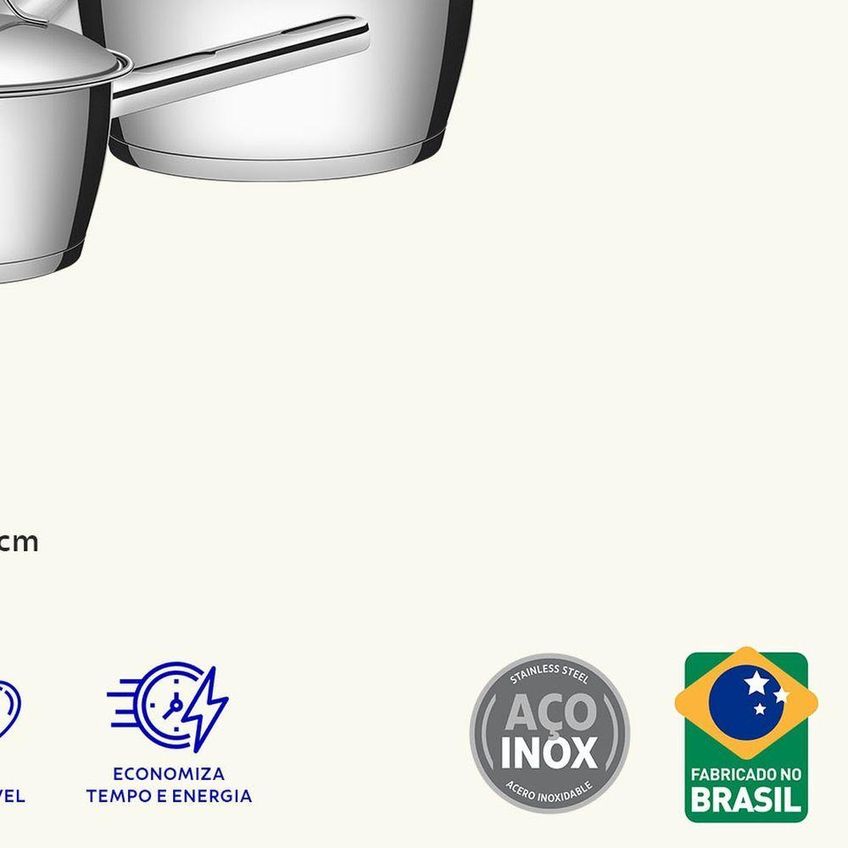 Jogo De Panelas Allegra Inox Fundo Triplo 4 Peças Tramontina - imagem 3