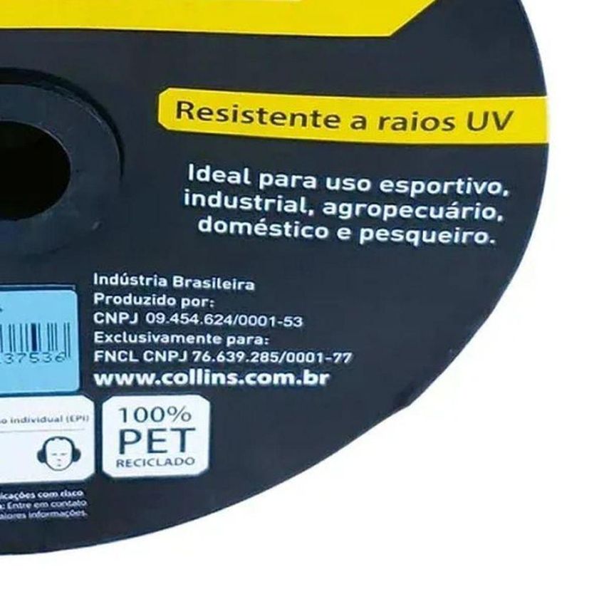 Corda Trançada 8mm 157m Poliéster 545kgf UV Collins Carretel Resistente - imagem 4
